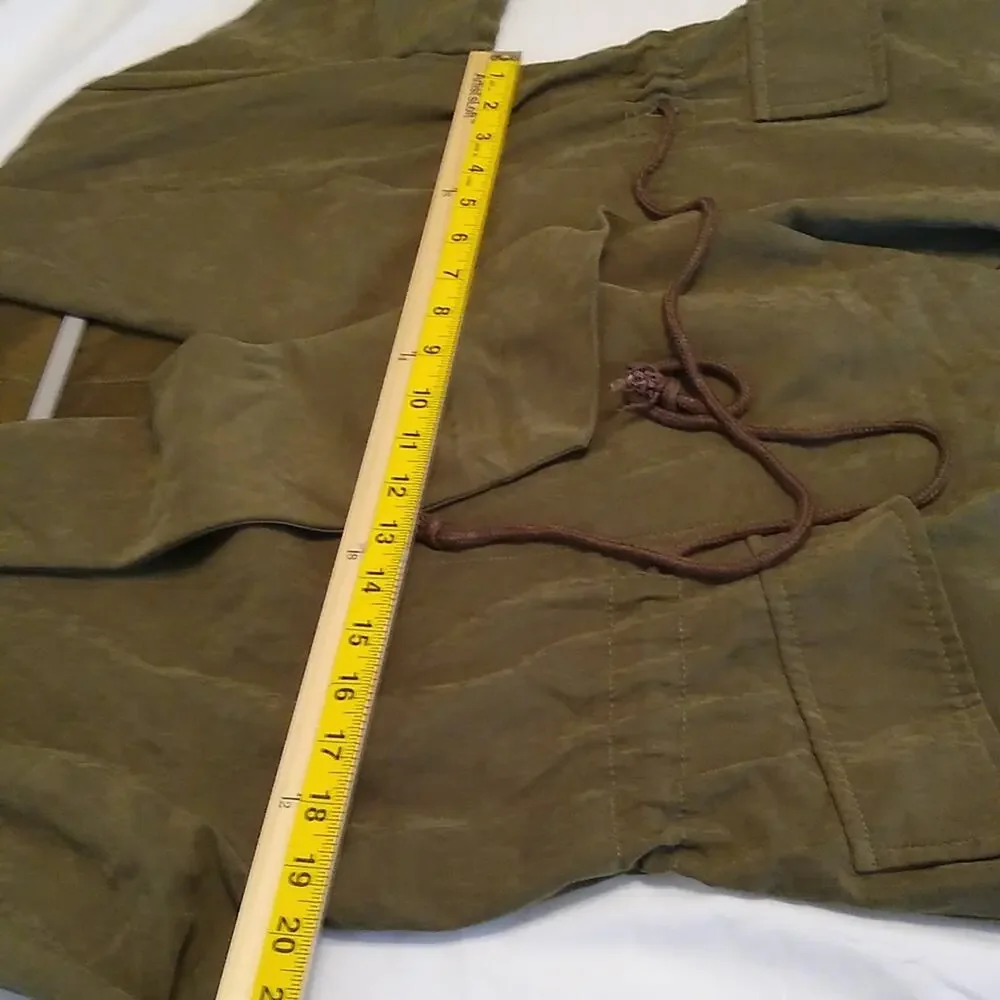 Women's Size Medium olive green jacket. BOHO